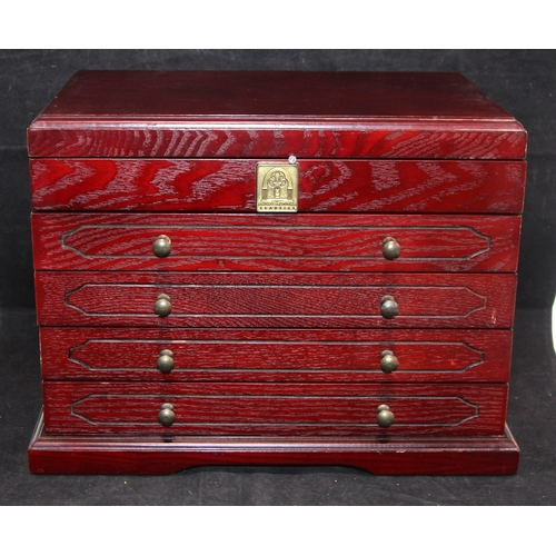 Large jewellery box with multiple drawers containing a quantity of ...