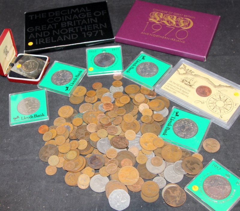 A collection of GB decimal and pre decimal coins to include coin sets ...