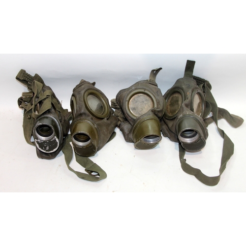 4 x WWII era German Army gas masks, re-enactments etc