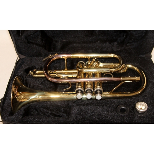 Elkhart by Vincent Bach cornet c/w carry case, sticky valves require ...