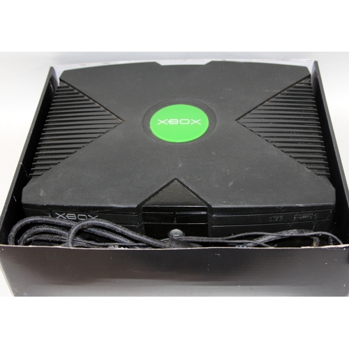 Original Microsoft XBox console, with cables, no controller