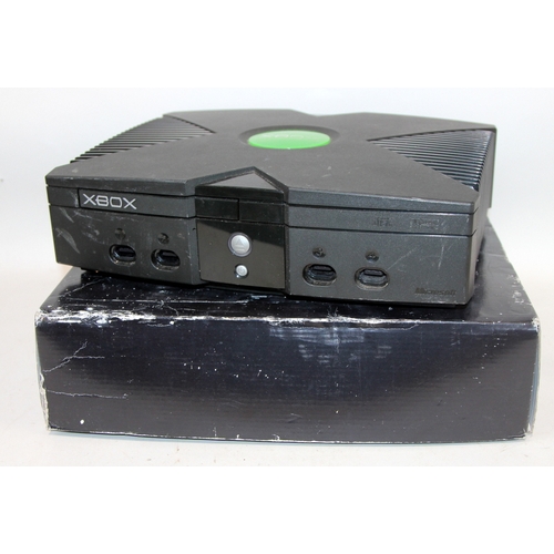 Original Microsoft XBox console, with cables, no controller