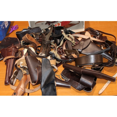 Theatre props: A collection of gun holsters and belts, all from theatre ...