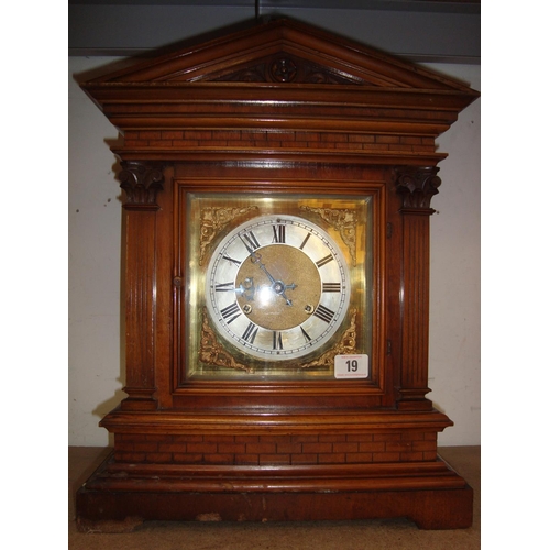 19 - MAHOGANY CASED MANTLE CLOCK