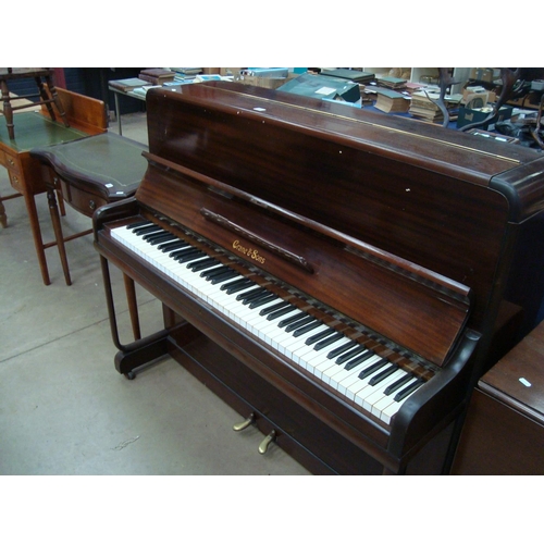 445 - CRANE & SONS UPRIGHT PIANO