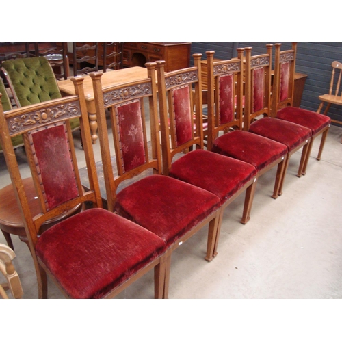 450 - SET OF 6 OAK DINNING CHAIRS