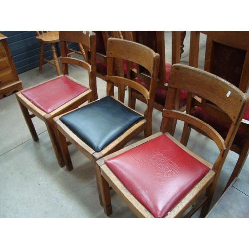 457 - 3 OAK CHAIRS