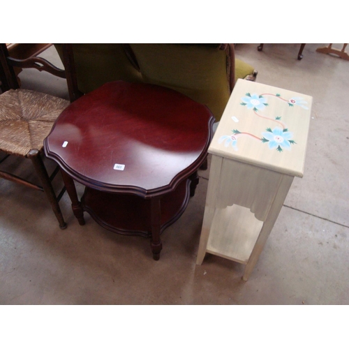 461 - TABLE & PAINTED CABINET