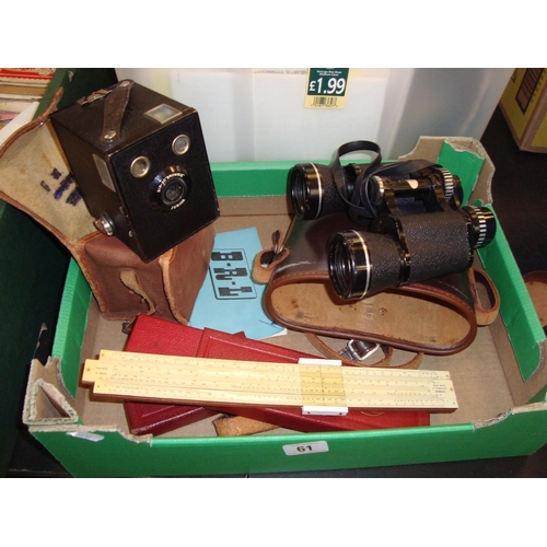 61 - BINOCULARS, CAMERA ETC