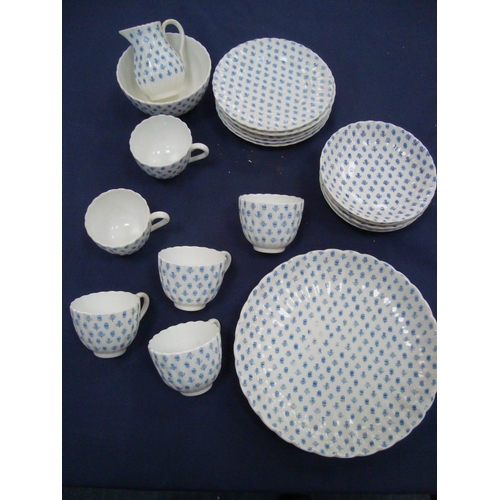 33 - COALPORT BLUE & WHITE TEAWARE - 21 PIECE