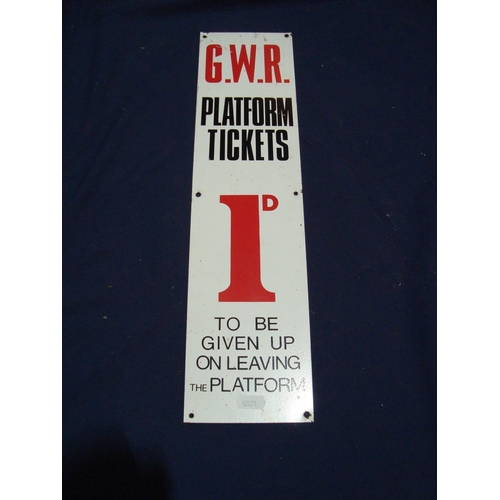 87 - GWR PLATFORM TICKET SIGN