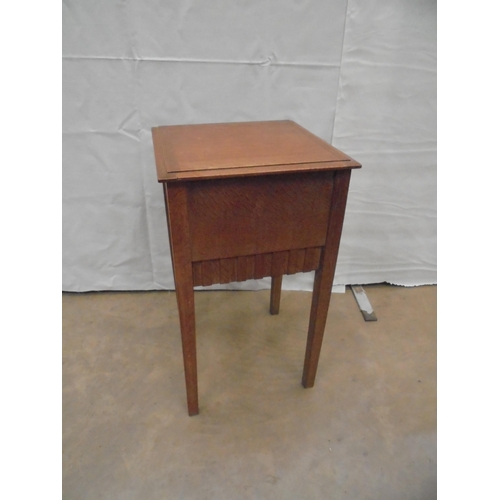 701 - OAK WORK TABLE WITH DRAWER