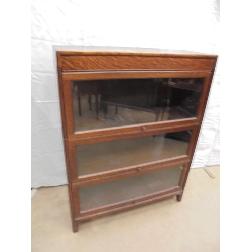 708 - GLOBE WERNICKE 3 SECTION BOOKCASE