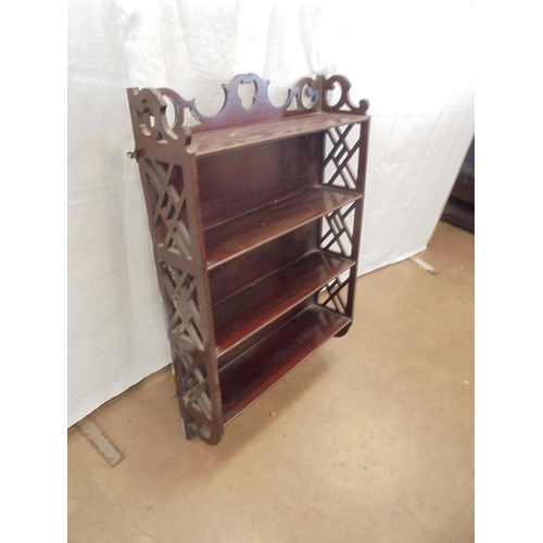 712 - MAHOGANY WALL SHELVES