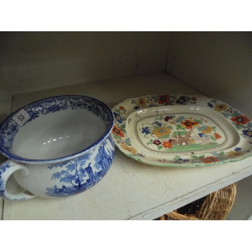 53 - MASONS CHAMBER POT & MEAT PLATE