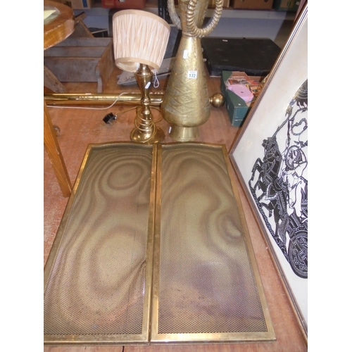 172 - FIRE GUARD, LAMP & JAR