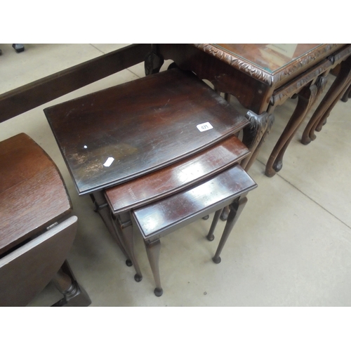 471 - NEST OF 4 MAHOGANY TABLES