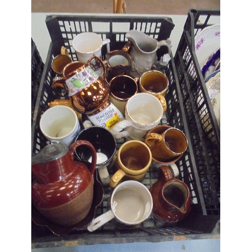 71 - TRAY OF JUGS, MUGS ETC