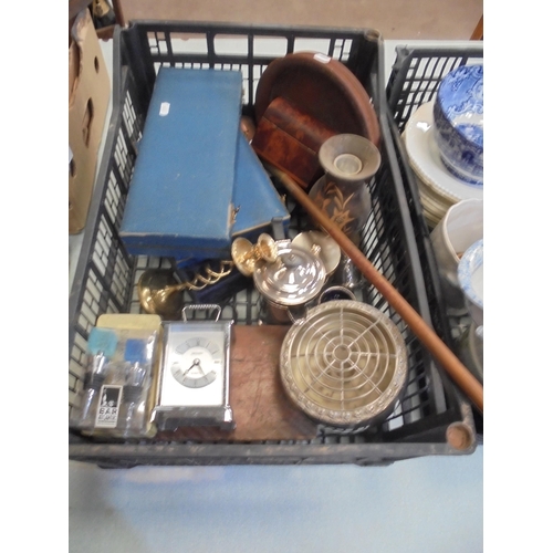 73 - TRAY OF METALWARE ETC