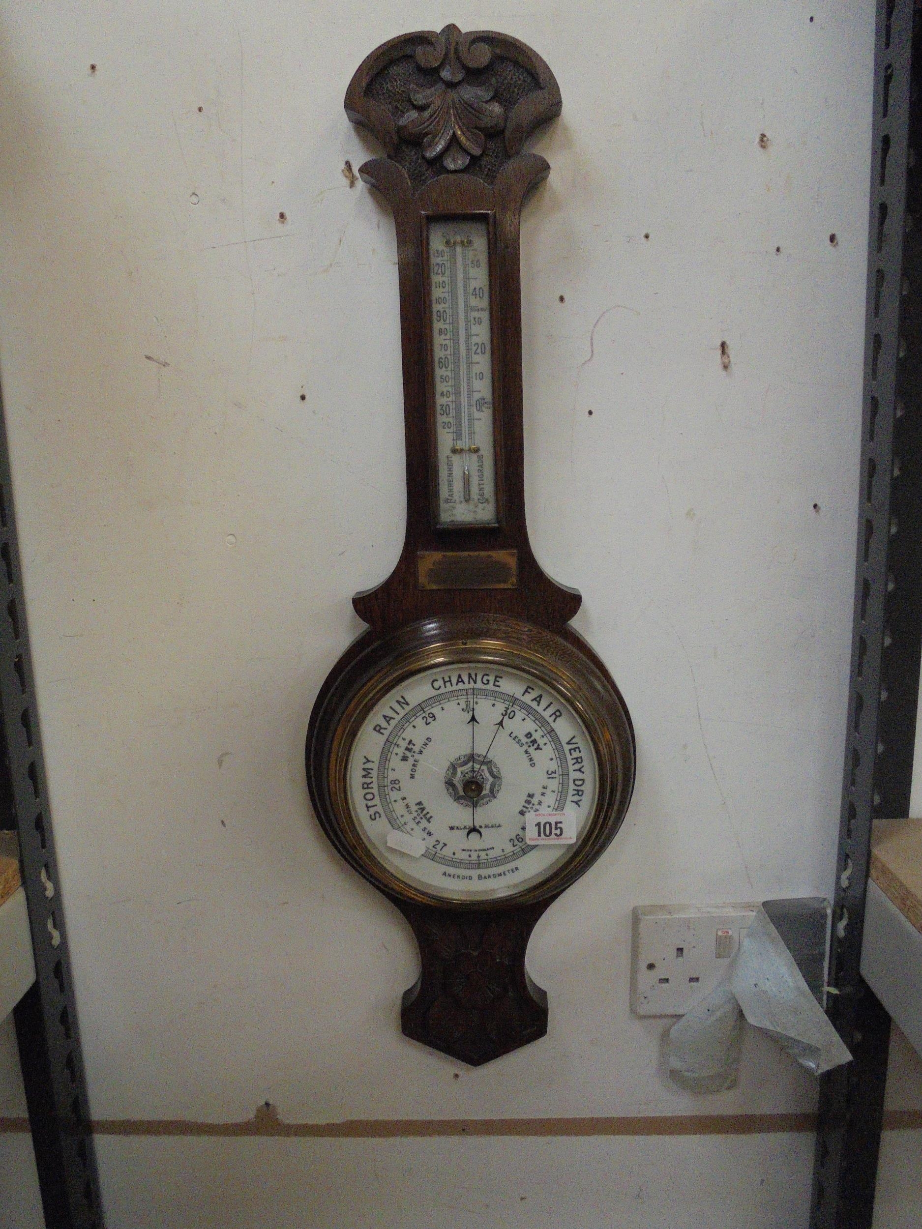 WALKER & HALL ANEROID BAROMETER