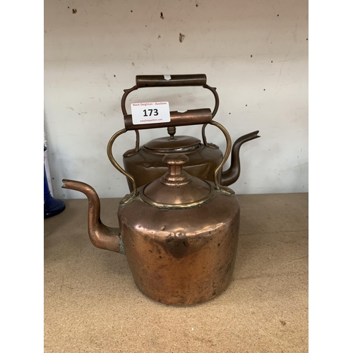 173 - 2 COPPER KETTLES