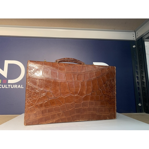 292 - DREW & CO LEADENHALL STEK CROCODILE BRIEFCASE