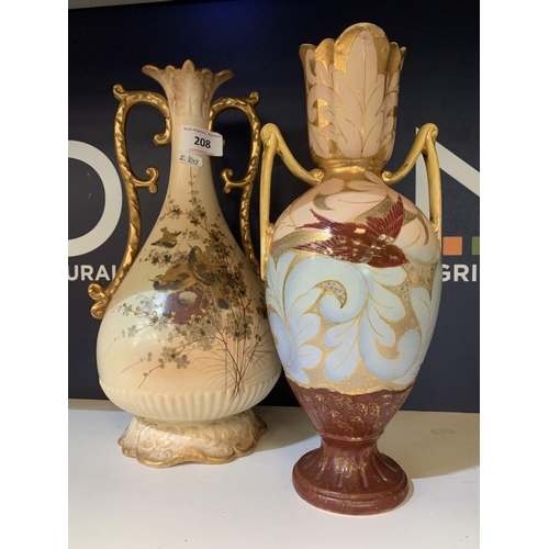 208 - 2 POTTERY VASES