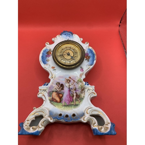 491 - AUSTRIAN FRAMED MANTLE CLOCK