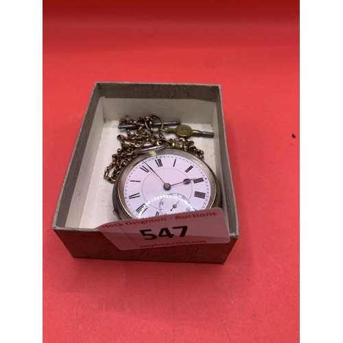 547 - 925 SILVER CASED POCKET WATCH