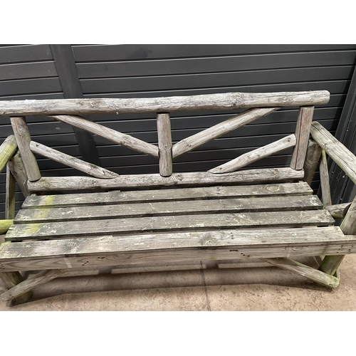 627 - RUSTIC GARDEN BENCH