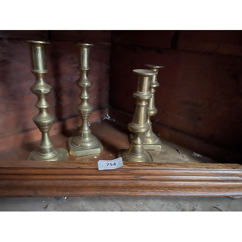 754 - BRASS CANDLESTICKS