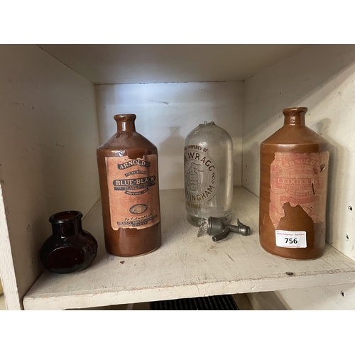 756 - INK BOTTLES ETC