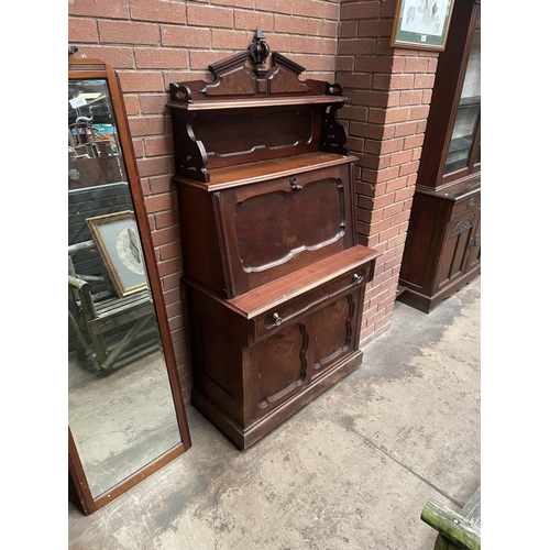 627A - MAHOGANY FALL FRONT BUREAU CABINET