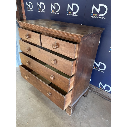 169 - FIVE DRAWER CHEST OF DRAWERS