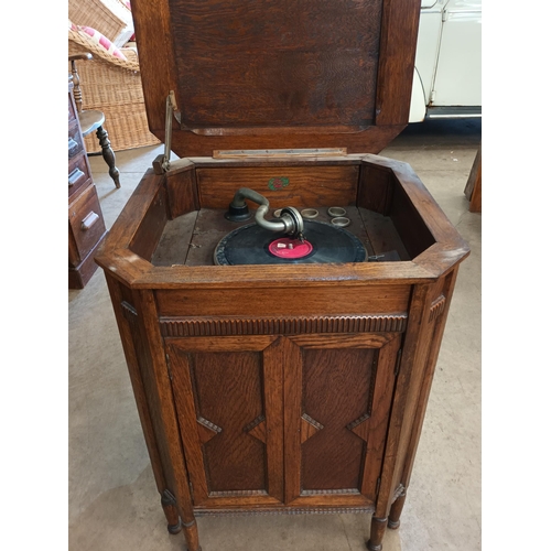 163 - GRAMOPHONE AND CABINET