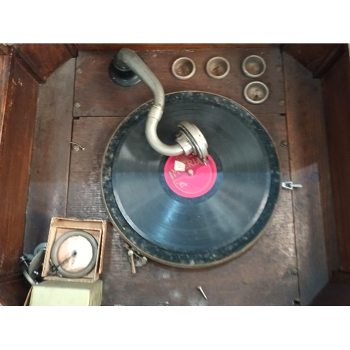 163 - GRAMOPHONE AND CABINET