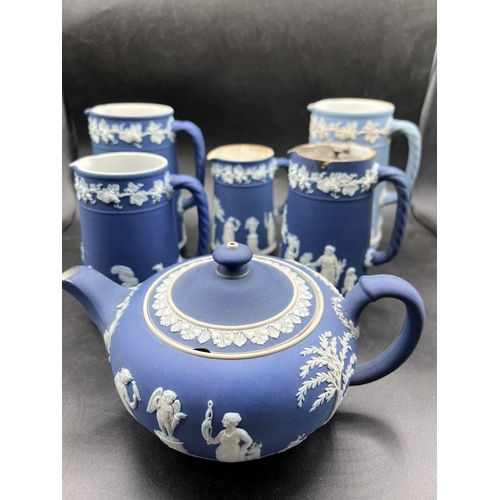 292 - WEDGEWOOD TEAPOT AND JUGS