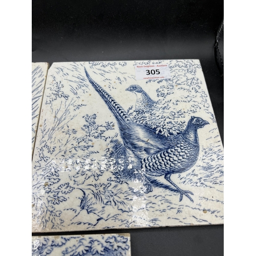 305 - WEDGEWOOD UTRURIA PHEASANT TILES