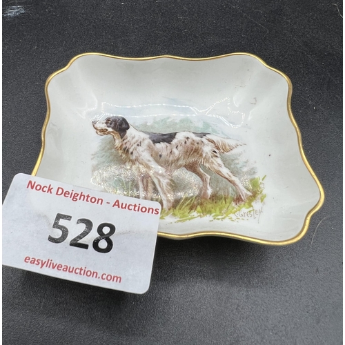 528 - HAND PAINTED CROWN DERBY DISH