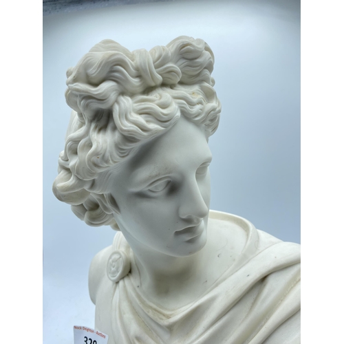 329 - COPELAND BUST OF APOLLO 1861 ART UNION OF LONDON C DELPECH THIS IS A COPY OF A GREEK ORIGINAL BUST I... 