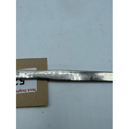 521 - SOLID SILVER MEAT SKEWER / LETTER OPENER MAKER: UNKNOWN WEIGHT: 46G