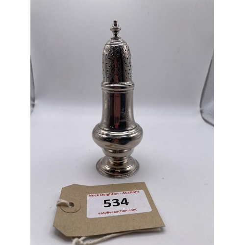 534 - GEORGIAN SOLID SILVER PEPPER SHAKER LONDON 1763. MAKER: R&P ROBERT PEASTON 82G