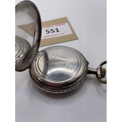 551 - FRENCH POCKET WATCH ENAMAL FACE