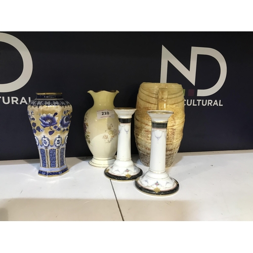 210 - VASES AND CANDLESTICKS