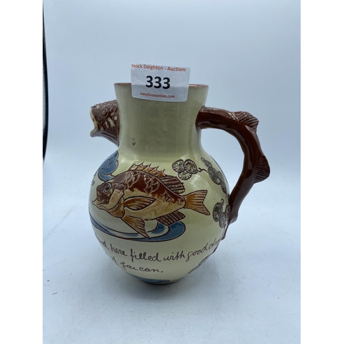 333 - BRANNAM BARUM FISH SHAPED JUG