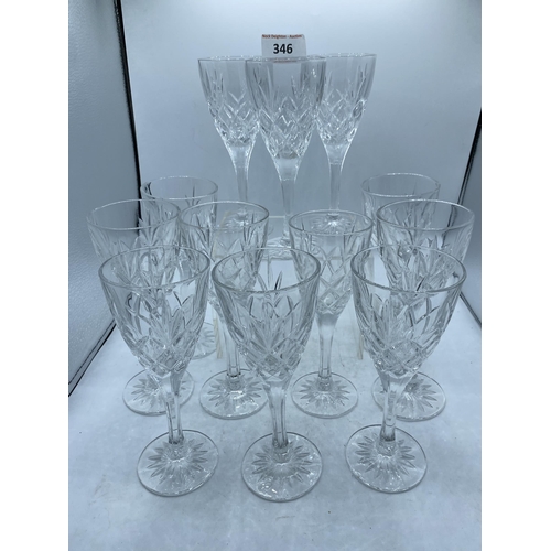 346 - 12 DOULTON CRYSTAL GLASSES