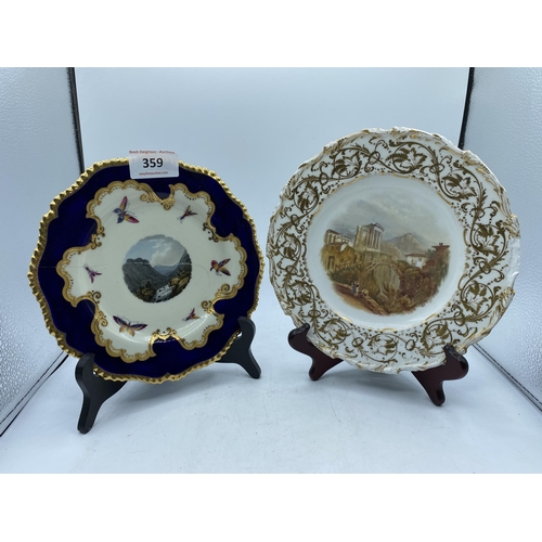 359 - FLIGHT BARR  AND SPODE PAINTED PLATES