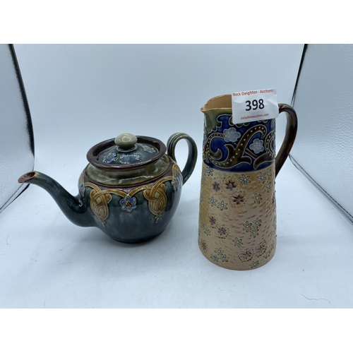 398 - DOULTON TEA POT AND JUG