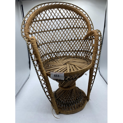 451 - SMALL WICKER CHAIR