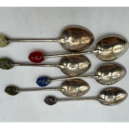 528 - CASED SET OF SOLID SILVER COFFEE SPOONS  LIBERTY & LO. BIRMINGHAM 1924.  46G